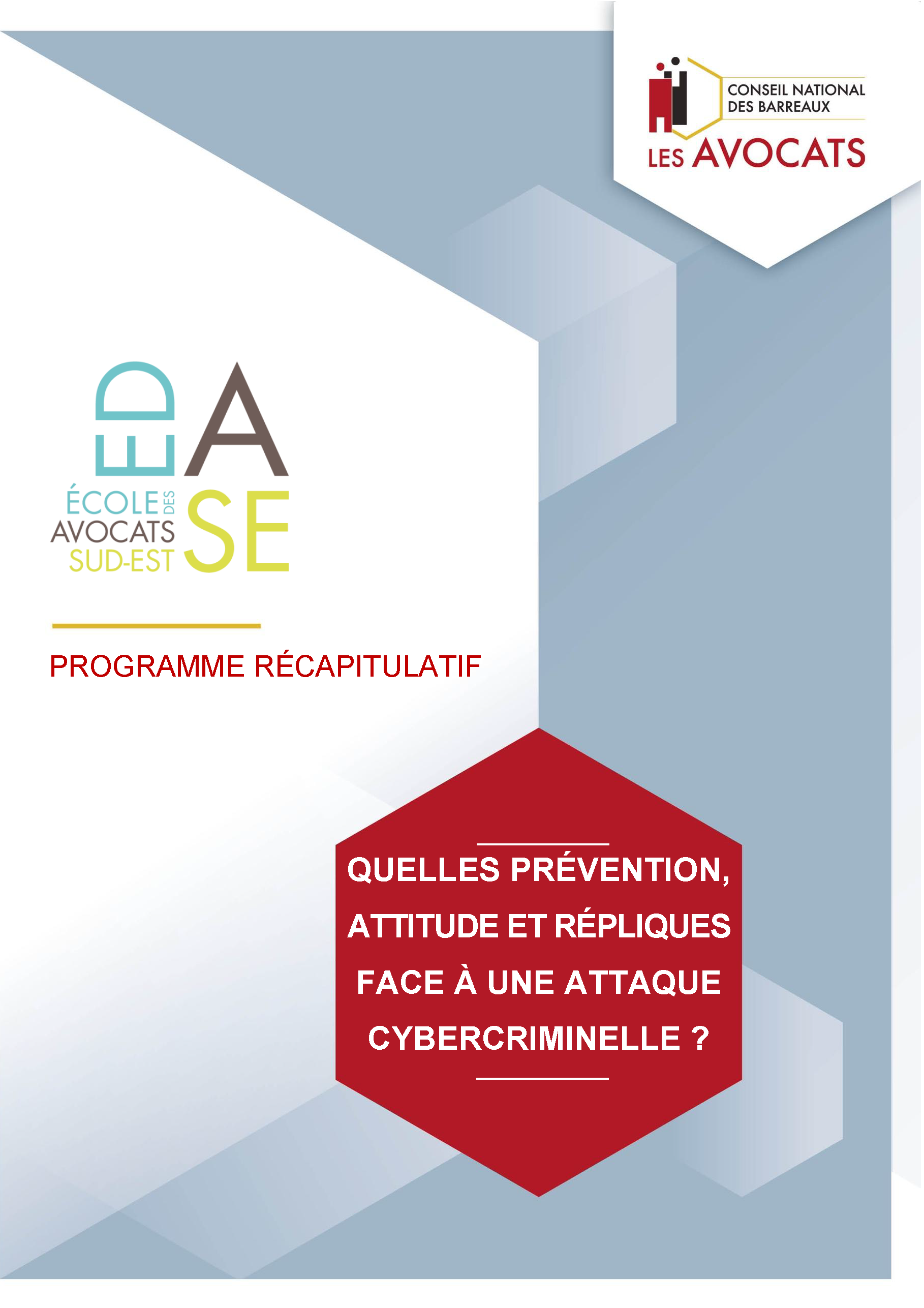PANORAMA DE LA CYBERSÉCURITÉ ET DE LA CYBERCRIMINALITÉ - VOLET II - QUELLES PRÉVENTION, ATTITUDE ET RÉPLIQUES FACE À UNE ATTAQUE CYBERCRIMINELLE ? E-LEARNING 2026